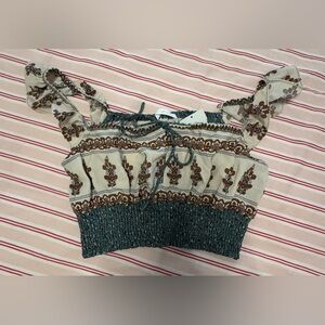 Bohemian Floral Print Crop Top